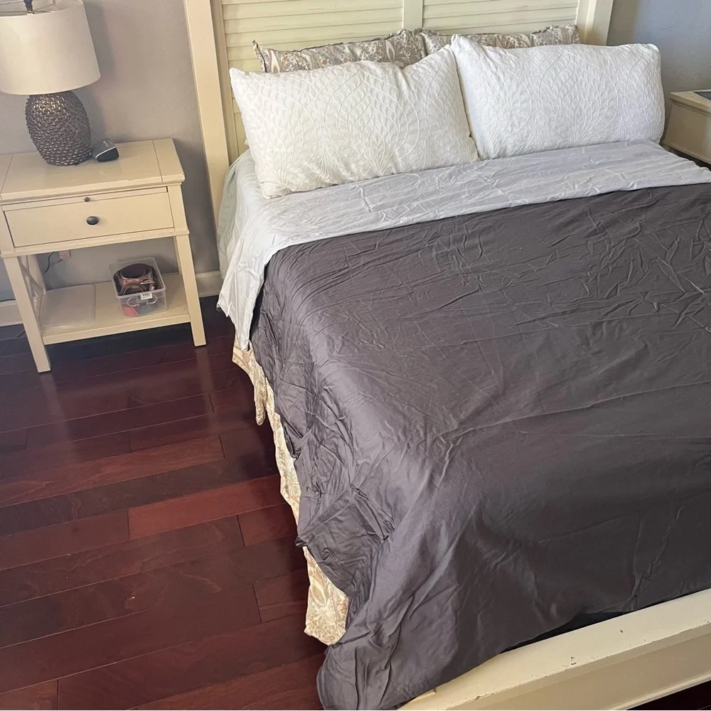Restoration Hardware Italian Sateen Colorblock Full/Queen Duvet Cover Luxury